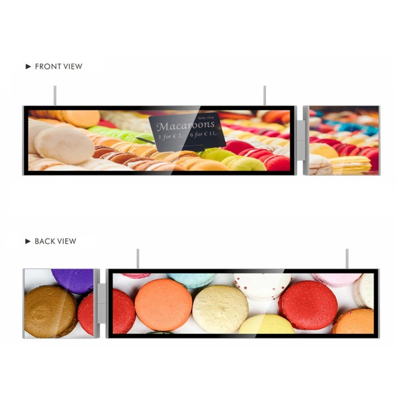 49 Inch LCD Bar Display Screen yokhala ndi Light Box -Zojambula ziwiri Zolumikizidwa