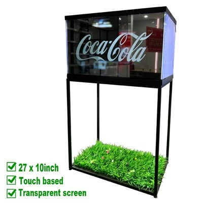 27x10 Metal Floor Stand Transparent Touch Screen